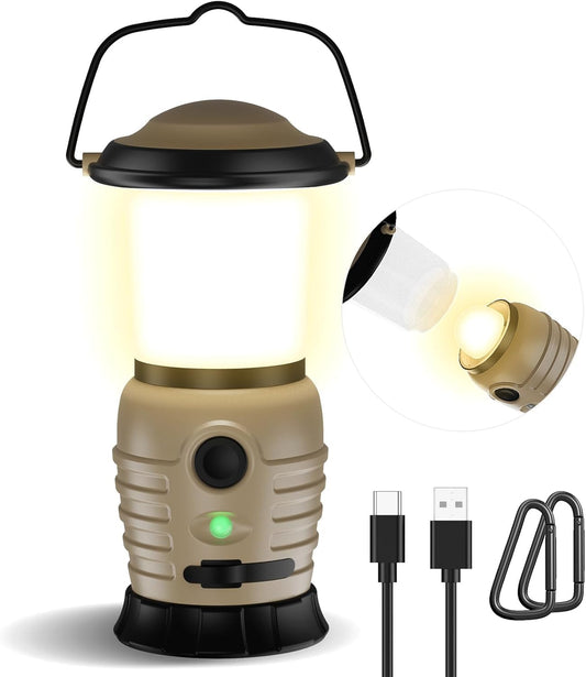 Camping Lantern Rechargeable Portable LED Camping Lantern - 4000mAh Battery Powered Tent Light with 4 Modes for Indoor Outdoor Home Emergency Light Power Outages Hiking Fishing Picnicking