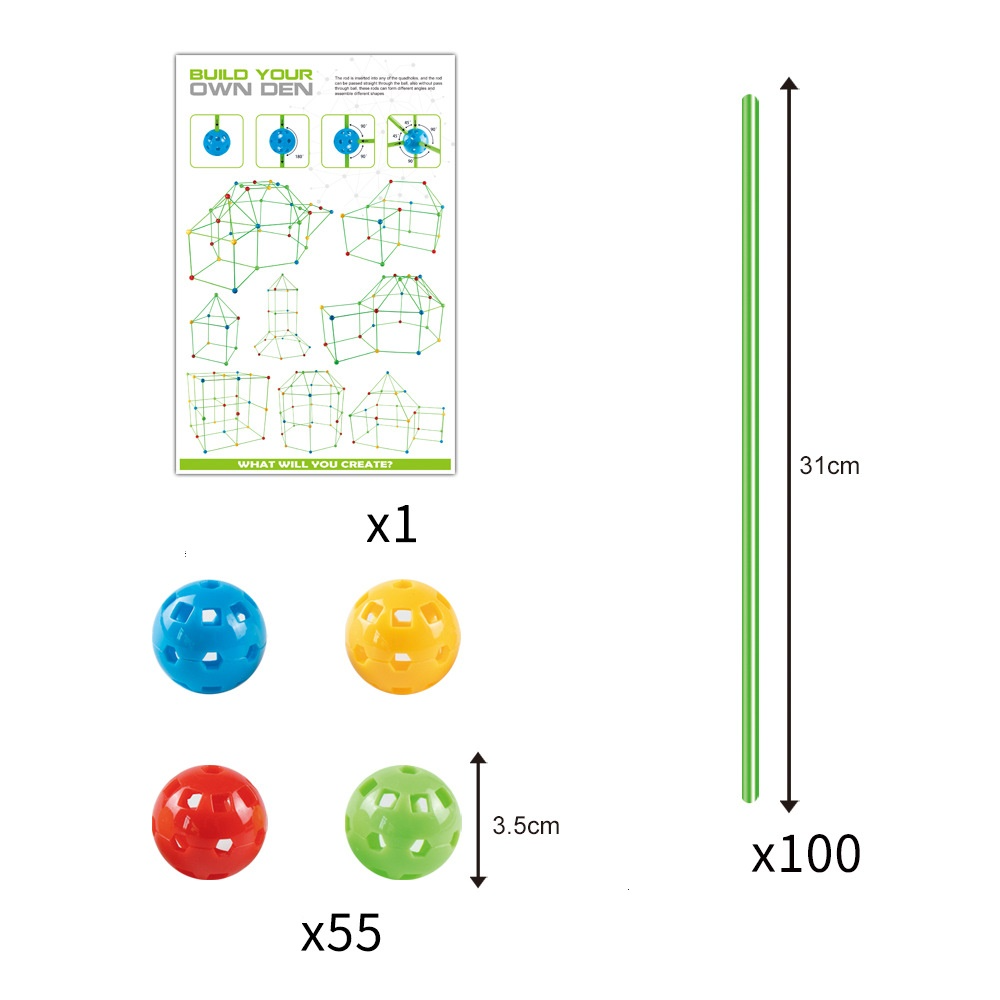 DIY Bead Tent Fort Building Kit